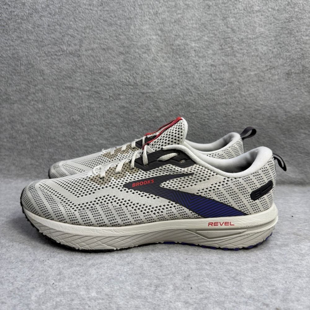 Brooks Revel 6 Men Running Shoes Size 10.5 White Athletic Sneakers 1103981D440